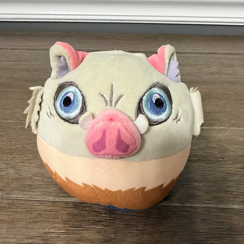 Demon Slayer Inosuke Hashibira Boar Mask Round Plush Zuru Anime Toy